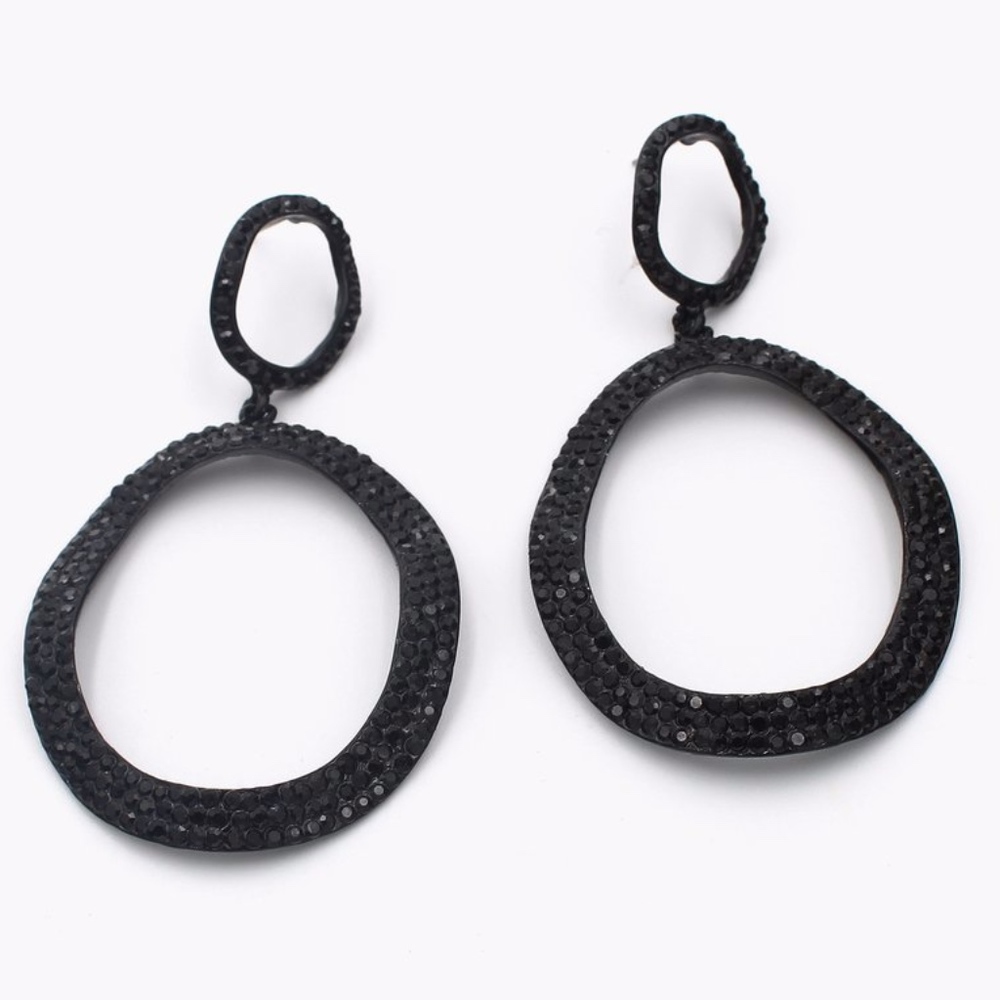 Black Jet Pavé Drop Earrings